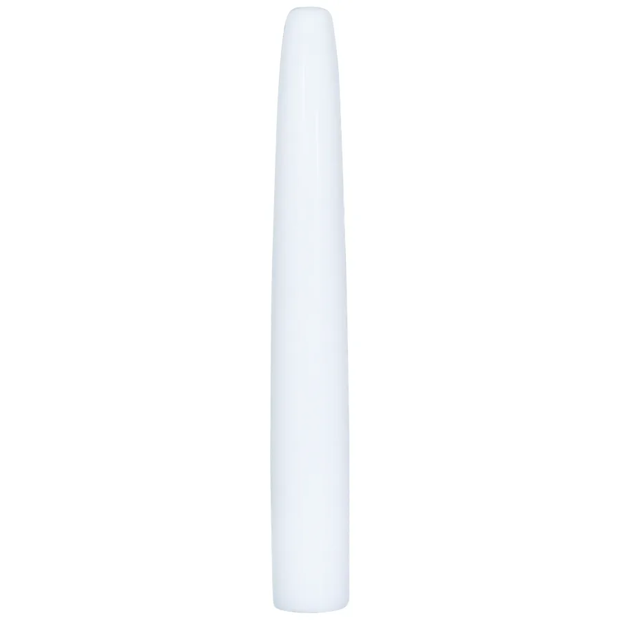 Weißer PTFE Dehnstab auf weißem Hintergrund, 90 mm Länge