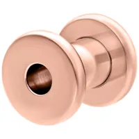 Roségold Flesh Tunnel aus Chirurgenstahl Roségoldener Flesh Tunnel aus Chirurgenstahl 316L auf weißem Hintergrund