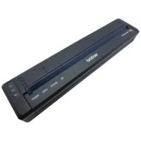 Schwarzer A4 Mobiler Thermodrucker kabellos Schwarzer A4 mobiler Thermodrucker kabellos auf weißem Hintergrund