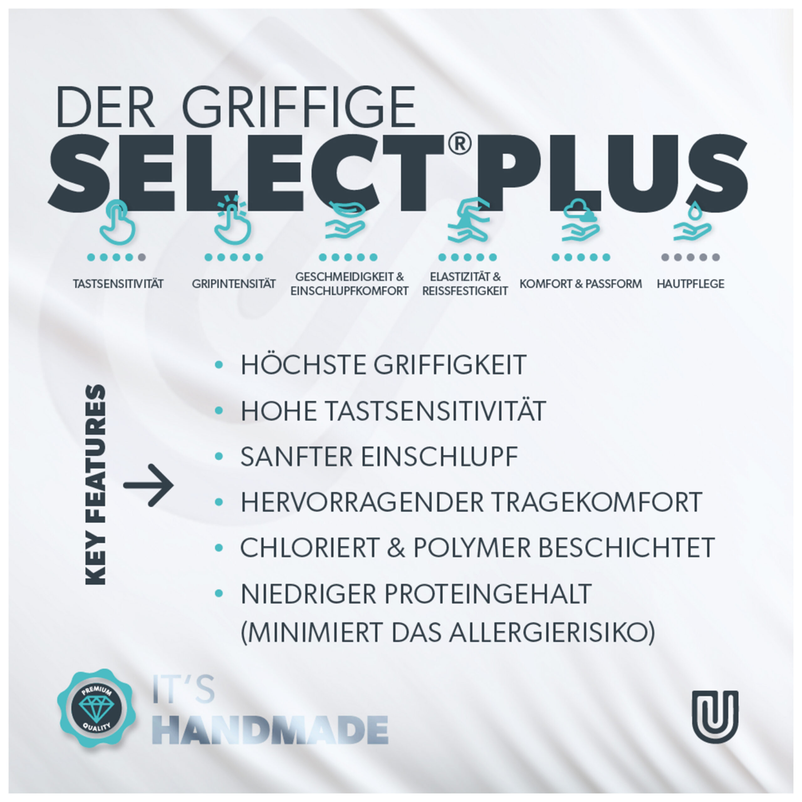 Wildcat Unigloves Select Plus Handschuhe Weiß Unigloves Select Plus Handschuhe in Weiß mit hoher Griffigkeit und Komfort