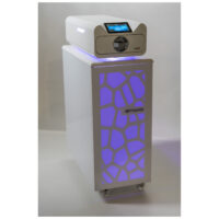 Enbio Trolley mit LED-Beleuchtung, unisex Weißer Enbio Trolley mit blauer LED-Beleuchtung, auf Rädern, Studiohintergrund