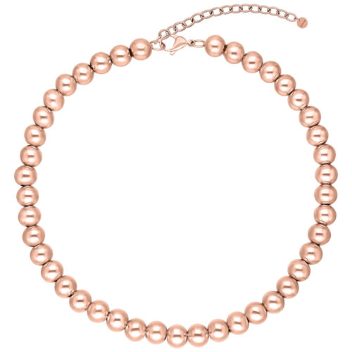 Roségoldene Bubble Kette aus Chirurgenstahl 316L auf weißem Hintergrund