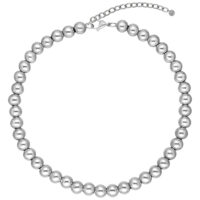 Silberne Bubble Kette aus Chirurgenstahl Silberne Bubble Kette aus Chirurgenstahl 316L auf weißem Hintergrund