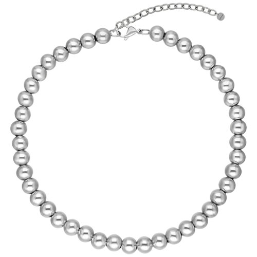 Silberne Bubble Kette aus Chirurgenstahl 316L auf weißem Hintergrund