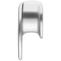 Silberne Double Arrow Earsaddles 8,0 mm Silberfarbene Double Arrow Earsaddles aus Chirurgenstahl, Größe 8,0 mm, auf weißem Hintergrund