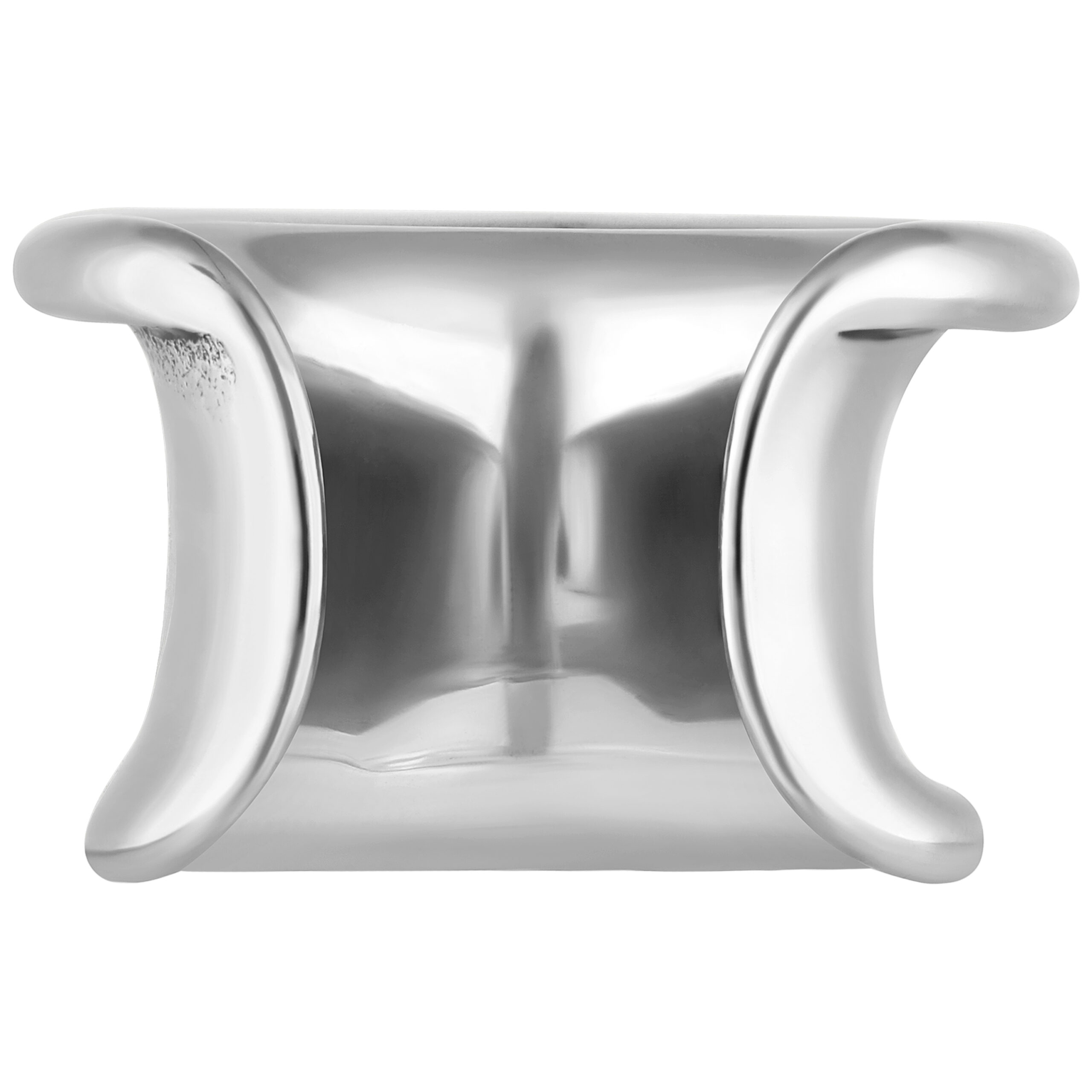 Double Arrow Earsaddle 8,0 mm Silber Silbernes Double Arrow Earsaddle aus Chirurgenstahl, 8,0 mm, auf weißem Hintergrund