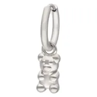 Silberne Gummi Bär Ohrringe aus Edelstahl Silberner Gummi Bär Ohrring aus Chirurgenstahl 316L auf weißem Hintergrund