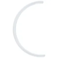 Gebogener weißer Bioplast Stab, 30,0 mm lang, Studiohintergrund