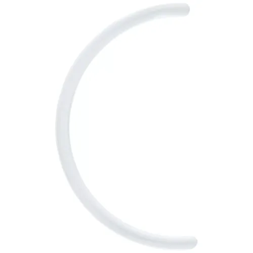 Gebogener weißer Bioplast Stab, 30,0 mm lang, Studiohintergrund