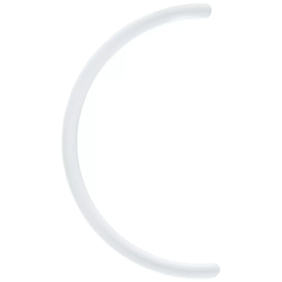 Gebogener weißer Bioplast Stab, 30,0 mm lang, Studiohintergrund