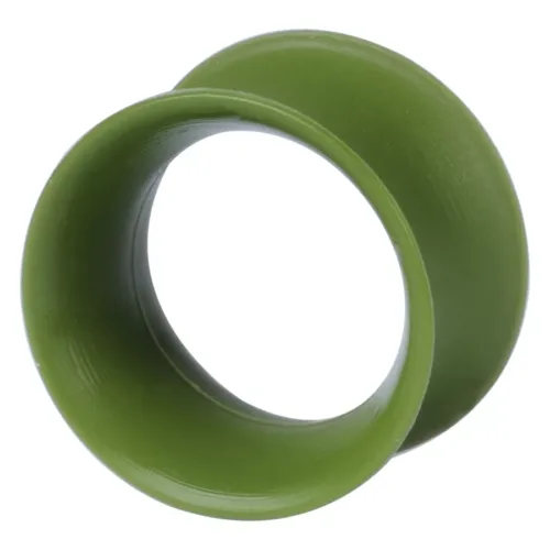 Olivegrüner 5,0 mm Kaos Softwear Silikon Tunnel auf weißem Hintergrund