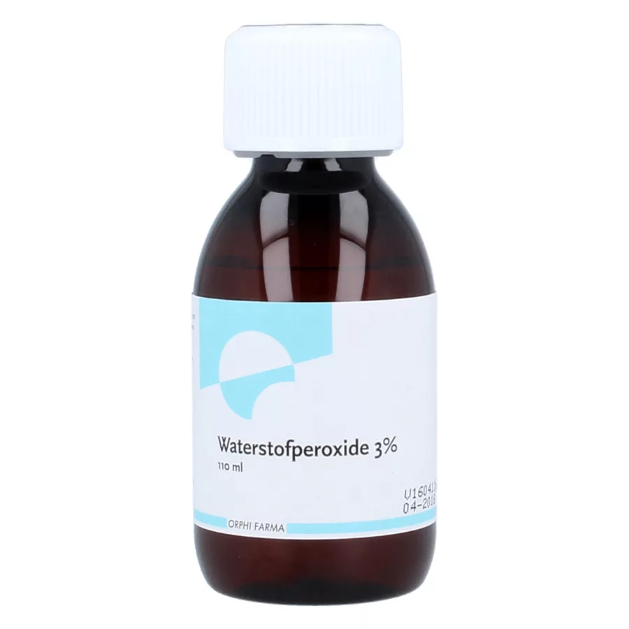 Braune Flasche mit weißem Etikett und Schraubverschluss, 110 ml