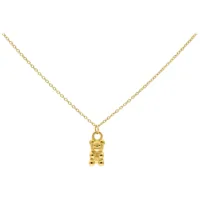 Goldene Gummibärchen-Kette aus Chirurgenstahl Goldene Kette mit Gummibärchen-Anhänger auf weißem Hintergrund