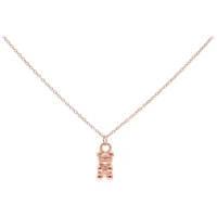 Roségoldene Gummi-Bärchen Kette Roségoldene Kette mit Gummi-Bärchen Anhänger auf weißem Hintergrund