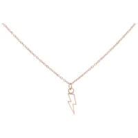 Roségoldene Kette mit Blitzanhänger, 50 cm, auf weißem Hintergrund