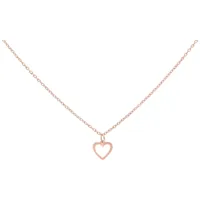 Kette aus Chirurgenstahl in Roségold mit kleinem Herzanhänger auf weißem Hintergrund