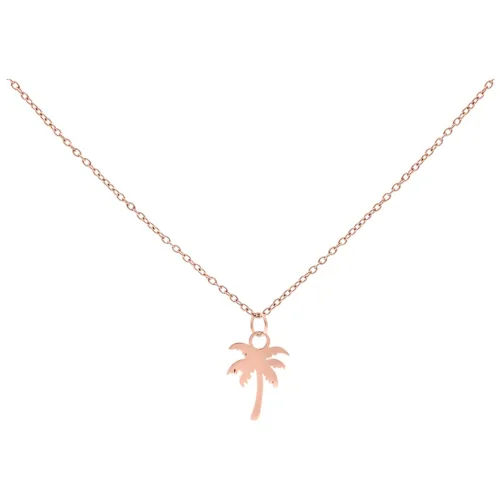 Roségoldene Kette mit Palmenanhänger auf weißem Hintergrund
