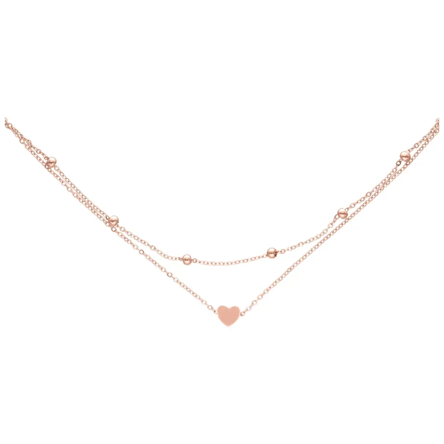 Roségoldenes Fußkettchen mit Herzanhänger und verstellbarer Länge, auf weißem Hintergrund