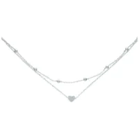 Silbernes Little Heart Fußkettchen mit Herzanhänger Silbernes Fußkettchen aus Chirurgenstahl mit Herzanhänger auf weißem Hintergrund