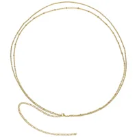 Zweireihige goldene Bauchketten aus Chirurgenstahl auf weißem Hintergrund