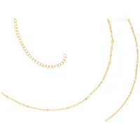 Goldene zweireihige Bauchkette auf weißem Hintergrund, aus Chirurgenstahl 316L