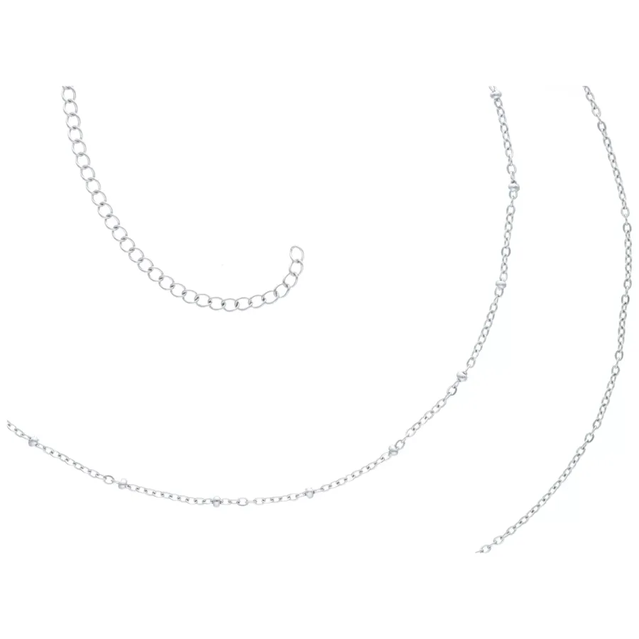 Zweireihige Bauchkette in Silber aus Chirurgenstahl 316L auf weißem Hintergrund