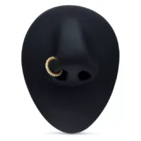 18K Gold Kristall Piercingring für Nase Goldener Piercingring mit Kristallen auf schwarzem Hintergrund