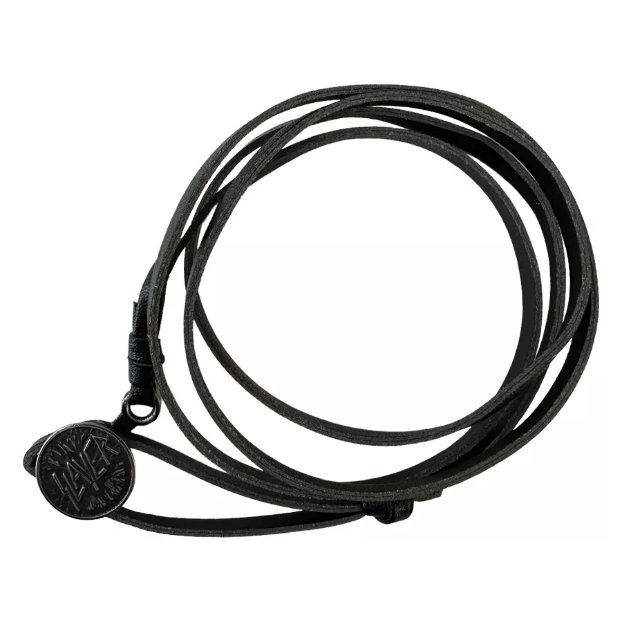 Slayer Logo Armband aus Chirurgenstahl Silbernes Slayer Armband aus Chirurgenstahl auf weißem Hintergrund
