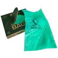 Biologisch abbaubare Waschtaschen Grün Grüne biologisch abbaubare Waschtasche mit Verpackung