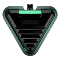Delta Fußschalter Seafoam in Schwarz-Grün Schwarzer und grüner Delta Fußschalter aus Aluminium auf weißem Hintergrund