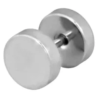Silberner Lush Fake Plug aus Chirurgenstahl auf weißem Hintergrund