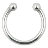 Silbernes Circular Barbell Fake Piercing aus Chirurgenstahl