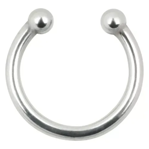Silbernes Circular Barbell Fake Piercing aus Chirurgenstahl