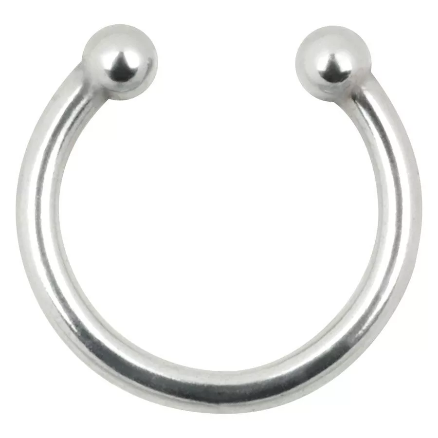 Silbernes Circular Barbell Fake Piercing aus Chirurgenstahl
