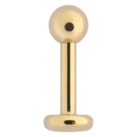 Goldenes Titan Labret mit kugelförmigem Abschluss auf weißem Hintergrund