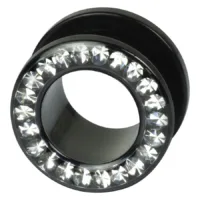Schwarzer Tunnel mit kristallklaren Steinen, 4 mm Schwarzer Tunnel aus Chirurgenstahl mit kristallklaren Kristallen, 4 mm Größe
