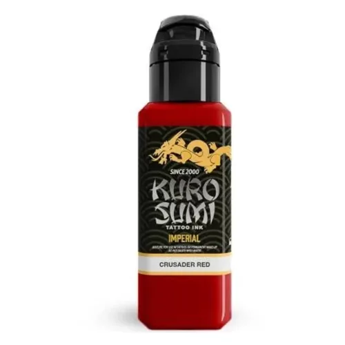 Rote Tattoo Tinte von Kuro Sumi, Flasche, schwarzer Deckel