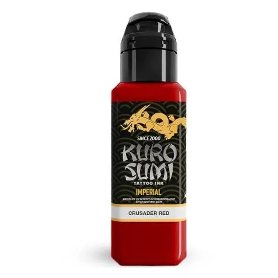Kuro Sumi Crusader Red Tattoo Farbe 44ml Rote Tattoo Tinte von Kuro Sumi, Flasche, schwarzer Deckel