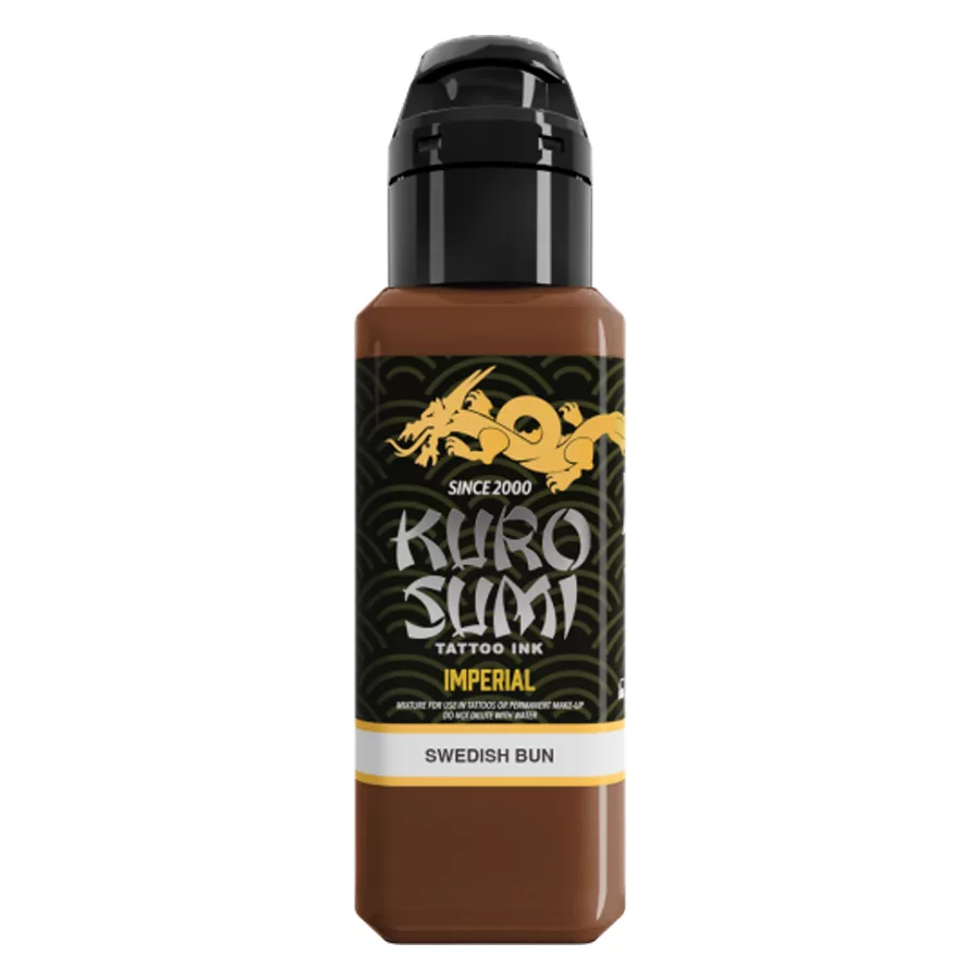 Kuro Sumi Tattoo Tinte Braun 44 ml Braune Kuro Sumi Tattoo Tinte Flasche auf weißem Hintergrund