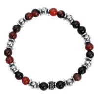 Heartbroken Armband aus Chirurgenstahl Unisex Armband aus Chirurgenstahl mit roten und schwarzen Steinen auf weißem Hintergrund