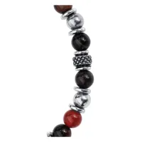 Herzschmerz Armband aus Chirurgenstahl Armband aus Chirurgenstahl mit schwarzen und roten Steinen auf weißem Hintergrund