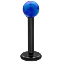 Dunkelblaues Opal Labret 5,0 mm Dunkelblaues synthetisches Opal Labret mit schwarzem Stab