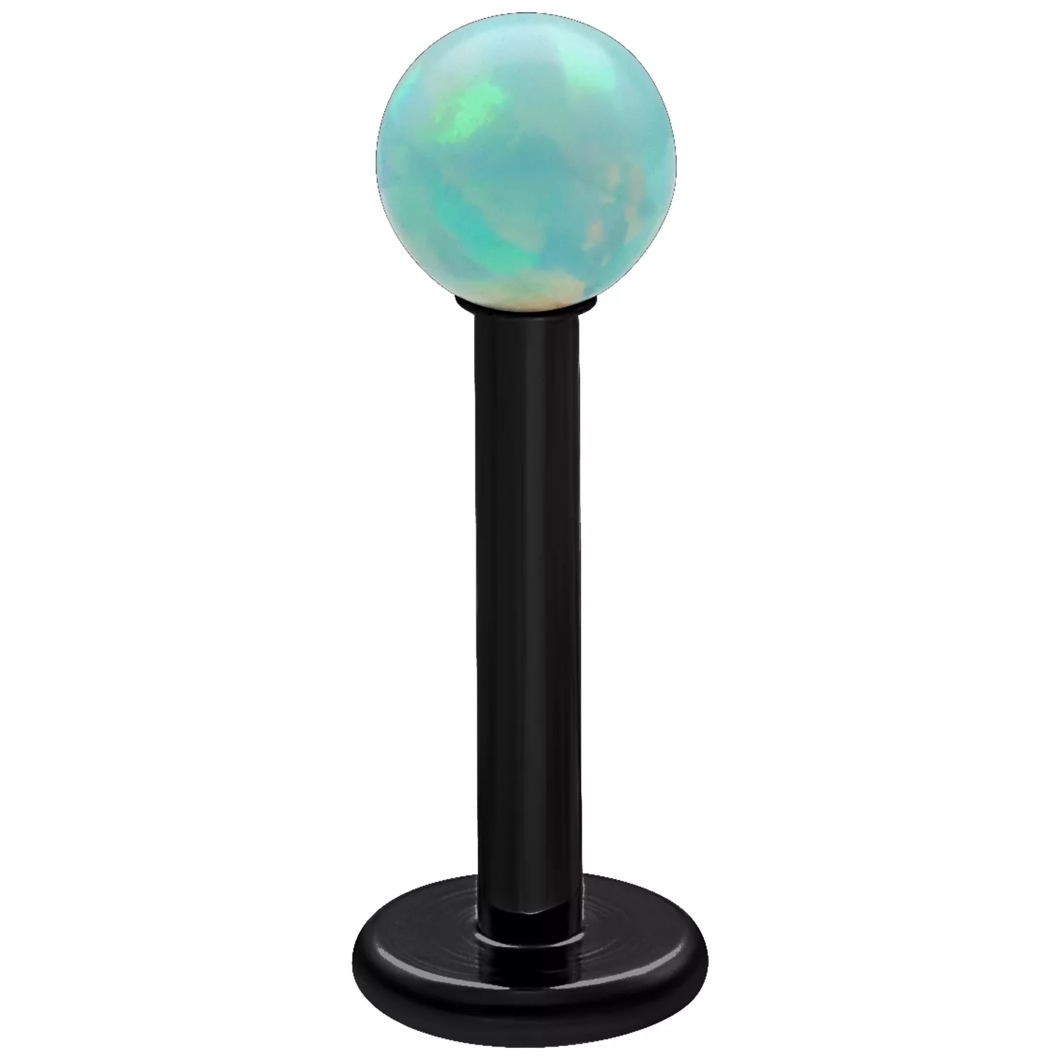 Mintgrüner Opal Labret 5 mm Schwarzes Titan Labret mit mintgrünem Opal, 5 mm Länge