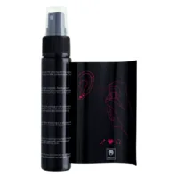 Piercingspray Set 2x 60ml Schwarz Schwarze Piercingspray Flasche und Verpackung auf weißem Hintergrund