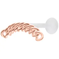 Chunky Chain Push Fit Labret in Roségold mit 5,0 mm Plattengröße auf weißem Hintergrund