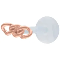 Roségoldenes Ketten-Labret 5,0 mm Roségoldenes Chunky Chain Labret mit Push Fit auf weißem Hintergrund