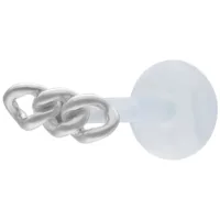 Silbernes Chunky Chain Push Fit Labret Silbernes Labret mit klobiger Kettenoptik auf hellem Hintergrund