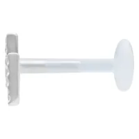Silbernes Labret mit Push Fit Mechanismus, Länge 11,0 mm, auf weißem Hintergrund