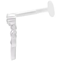 Silbernes Bella Push Fit Labret 5,0 mm Silbernes Labret mit Push Fit System, 5,0 mm Länge auf weißem Hintergrund
