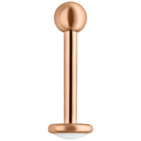 Titan Roségold Labret 7,0 mm Länge Roségoldenes Titan Labret mit Außengewinde, 7,0 mm lang, auf weißem Hintergrund